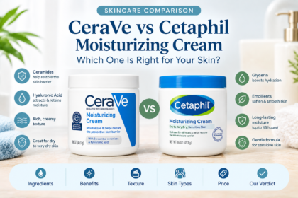 CeraVe vs Cetaphil Moisturizing Cream comparison showing both moisturizer jars