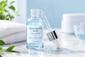 Hyaluronic acid serum illustrating skin hydration benefits and daily skincare use.