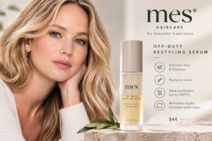 Jennifer Lawrence-inspired beauty portrait with mes° Off-Duty Restyling Serum